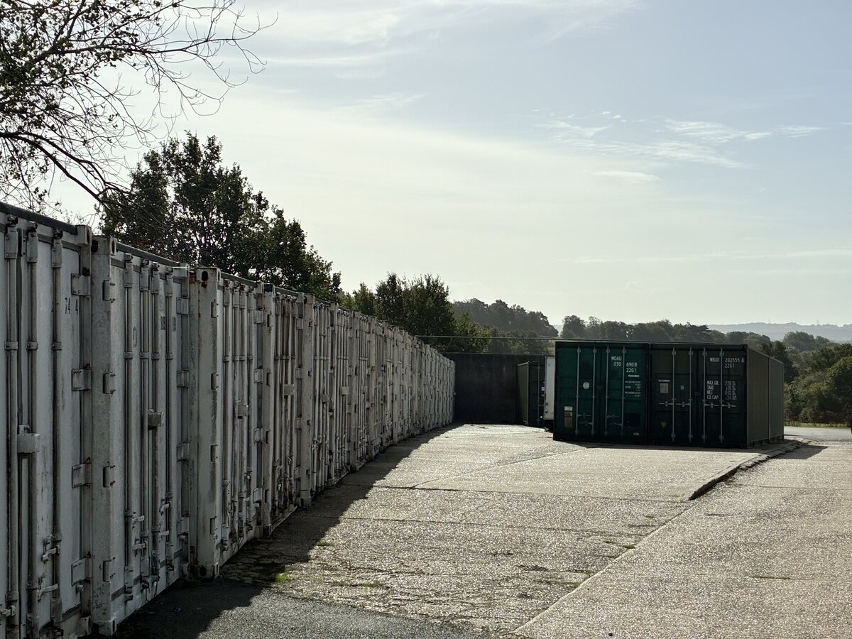 Rows of outdoor storage units at Johns Cross